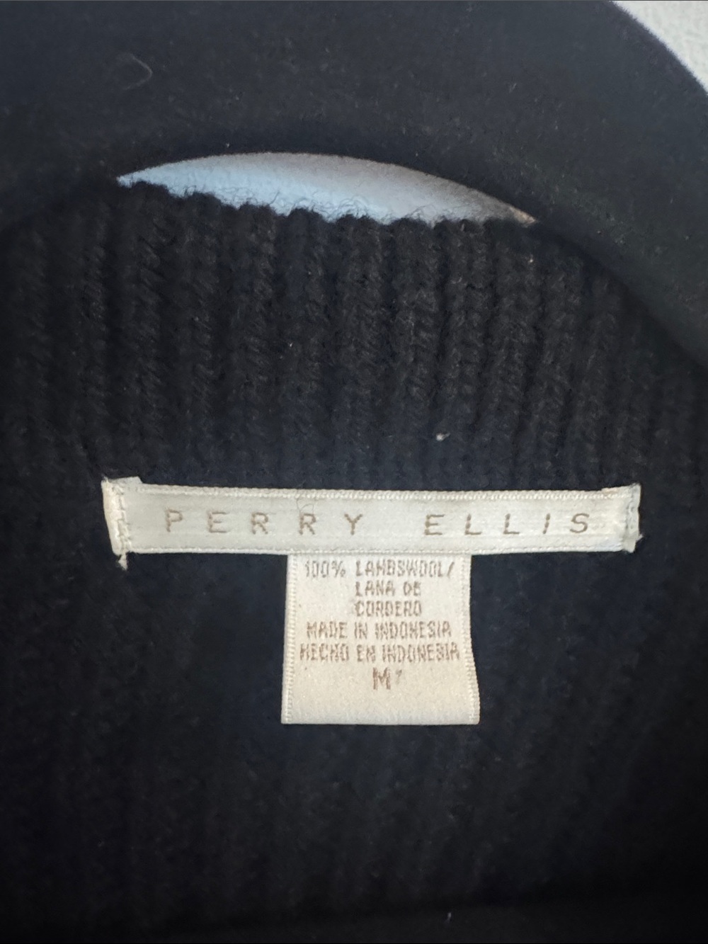 Perry Ellis Black Ribbed Zip-Front Cardigan - Picture 2 of 2